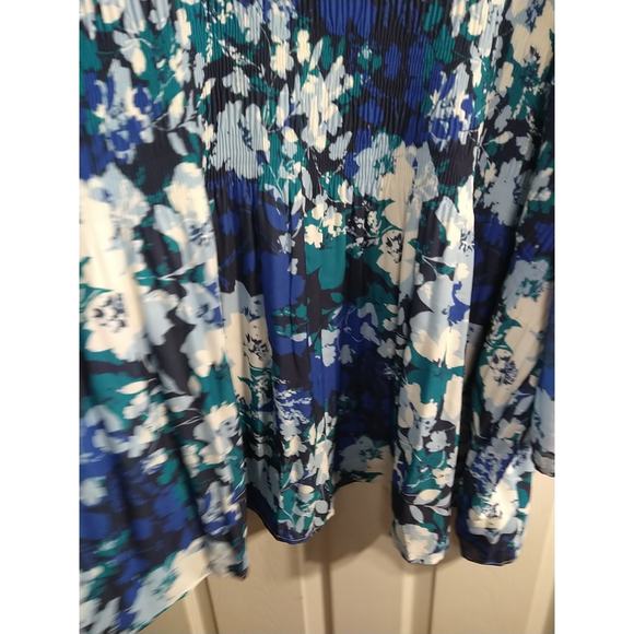 Jessica London Woman 22W Blouse Pullover Belle Flare 3/4 Sleeve Floral Baby Doll - Picture 5 of 8